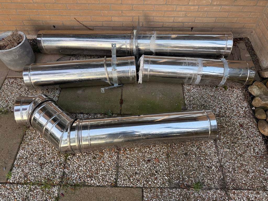 Geïsoleerde openhaard pijp - ca. 6 meter, Ophalen, Gebruikt, Overige typen