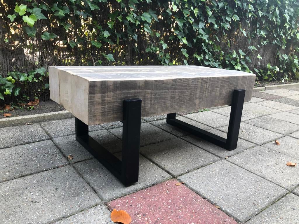 Robuuste eiken balken tafel NIEUW, Huis en Inrichting, Tafels | Salontafels, Rechthoekig, Nieuw, 200 cm of meer, 50 tot 100 cm