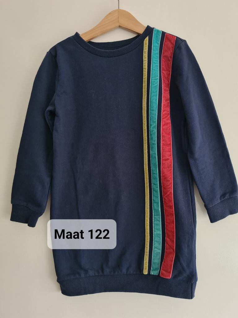 Blauwe lange sweater / jurk van Girls Maat 122, Kinderen en Baby's, Kinderkleding | Maat 122, Meisje, Ophalen of Verzenden, Zo goed als nieuw