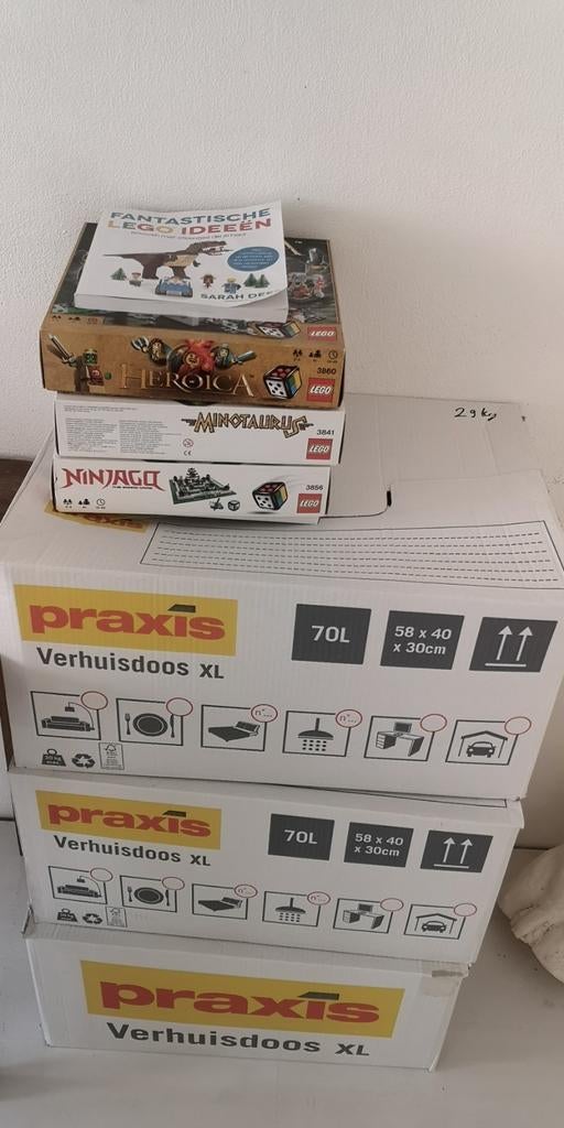 3 verhuisdozen met lego. Ongeveer 30 kg, Ophalen of Verzenden
