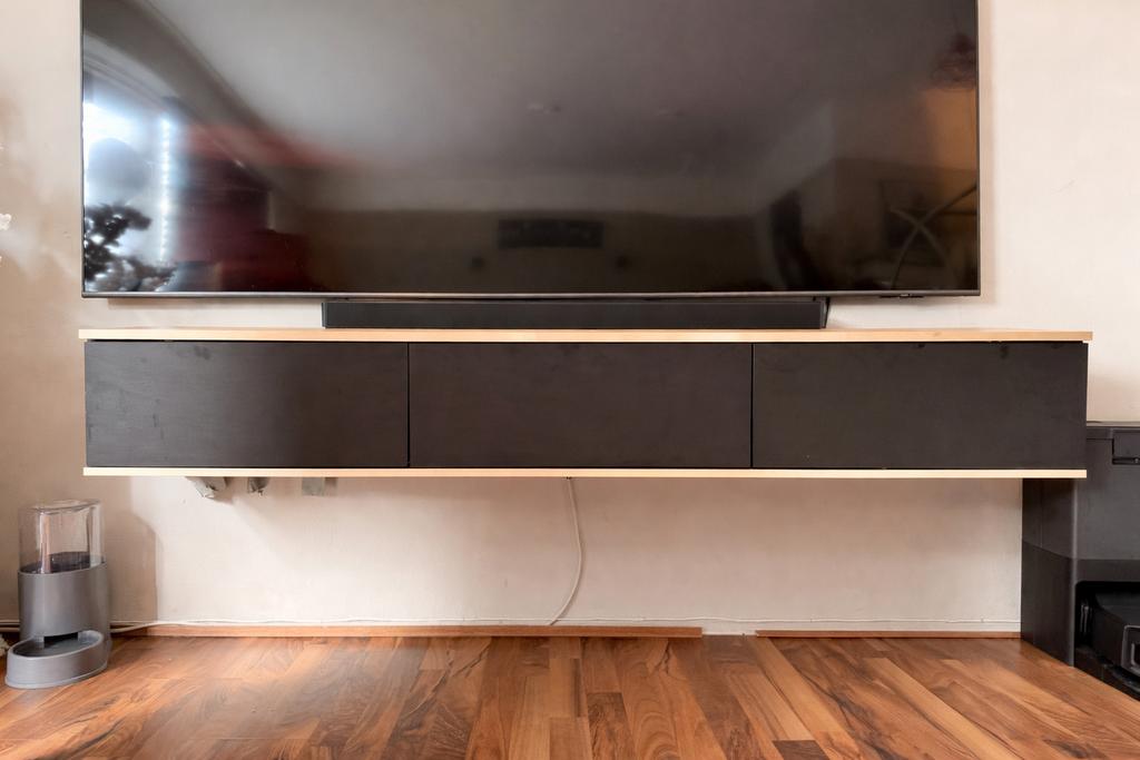 Tv meubel zwart met goud, Ophalen, Gebruikt, 150 tot 200 cm, Minder dan 100 cm