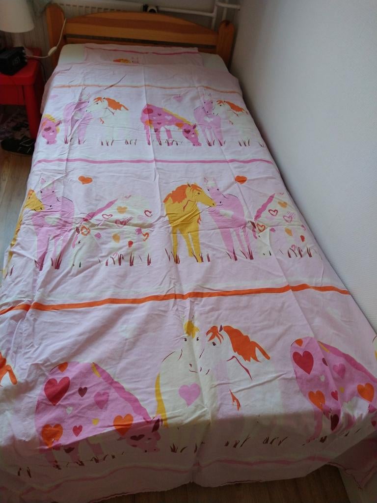 Paarden dekbedhoes 140x200 - Leuk voor paardenliefhebber, Gebruikt, Eenpersoons, Dekbedovertrek, Ophalen of Verzenden