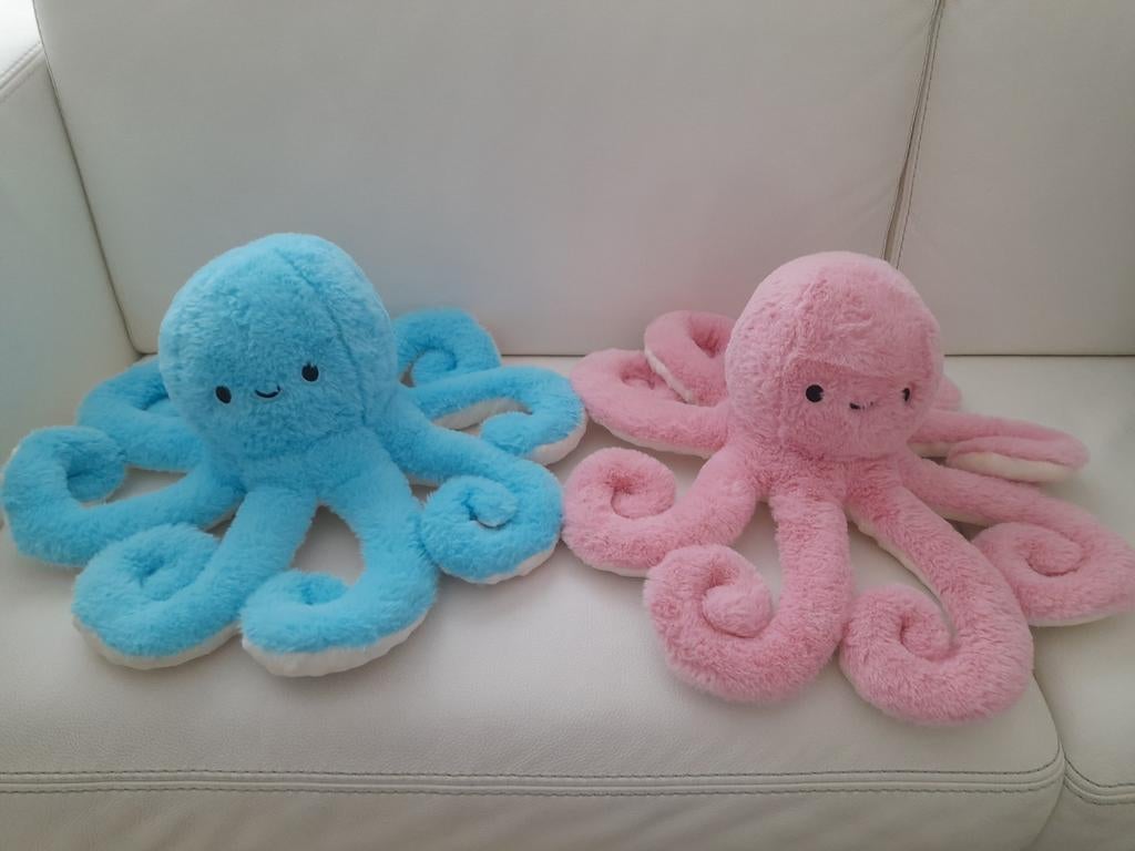 2 Grote Octopus Knuffels - Roze en Blauw 50cm doorsnee, Kinderen en Baby's, Speelgoed | Knuffels en Pluche, Ophalen