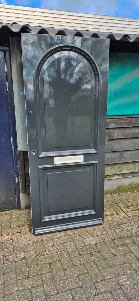 Voordeur Hardhout 878x2095, Doe-het-zelf en Verbouw, Deuren en Horren, Ophalen, Gebruikt, Buitendeur, 200 tot 215 cm