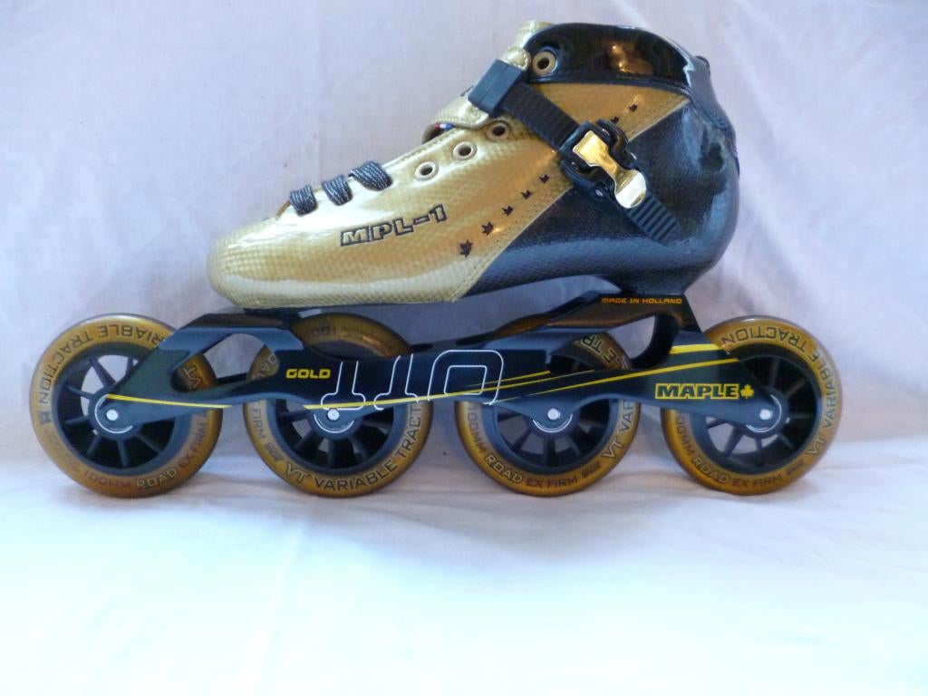 Maple gold skeelers, maat 41, Overige merken, Ophalen of Verzenden, Zo goed als nieuw, Inline skates 4 wielen