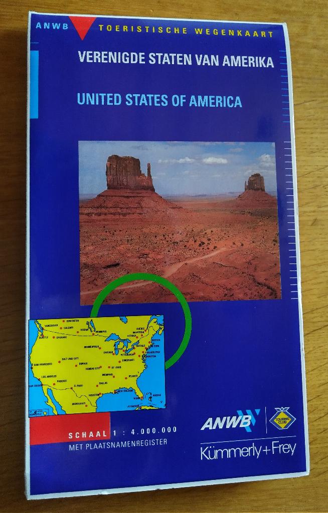 Toeristische Wegenkaart Verenigde Staten van Amerika, Boeken, Atlassen en Landkaarten, Overige gebieden, Ophalen of Verzenden