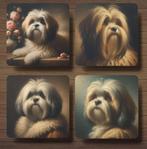 Lhasa Apso Rembrandt stijl onderzetters met houder, Ophalen of Verzenden, Nieuw, Glas of Kopje