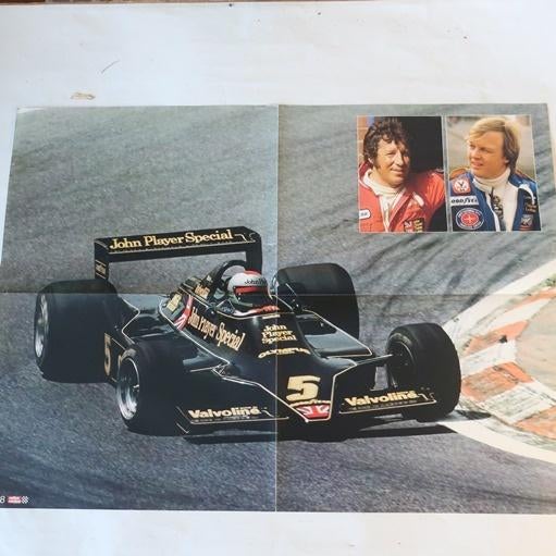 Poster Lotus Formule 1 F1 1978 Rally Racing JPS zwart, Ophalen of Verzenden, Gebruikt, Formule 1