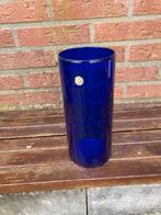 Diep blauwe vaas van Royal Leerdam, Blauw, Ophalen of Verzenden, Minder dan 50 cm, Glas