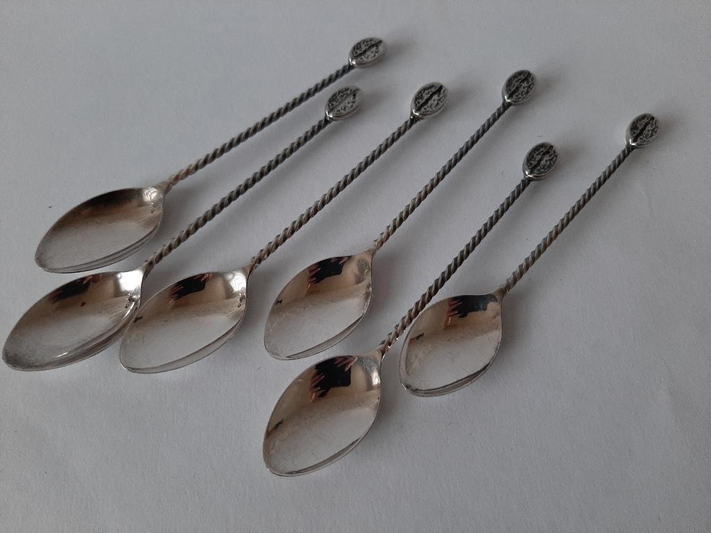 6 oude koffieboon lepeltjes Gala (476), Ophalen of Verzenden
