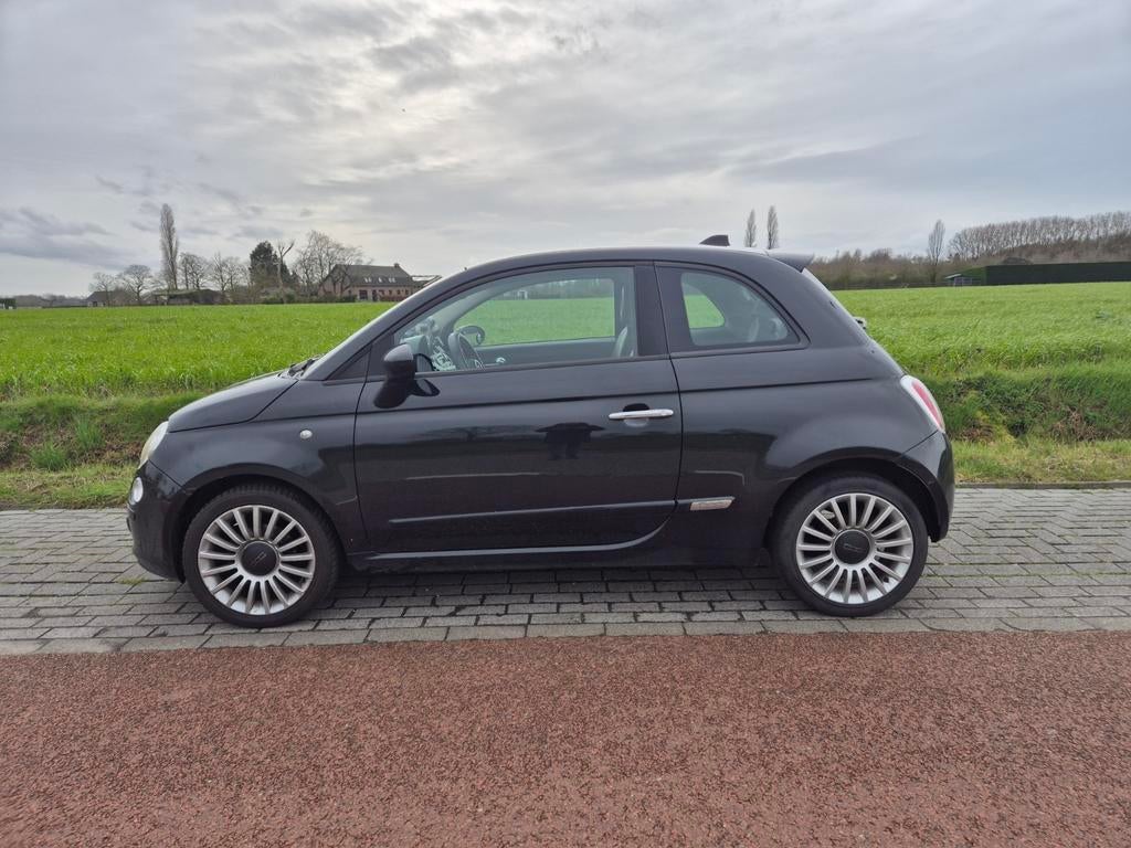 Fiat 500 1.2 C 2009 Zwart, Auto's, Voorwielaandrijving, Stof, 1242 cc, 4 cilinders