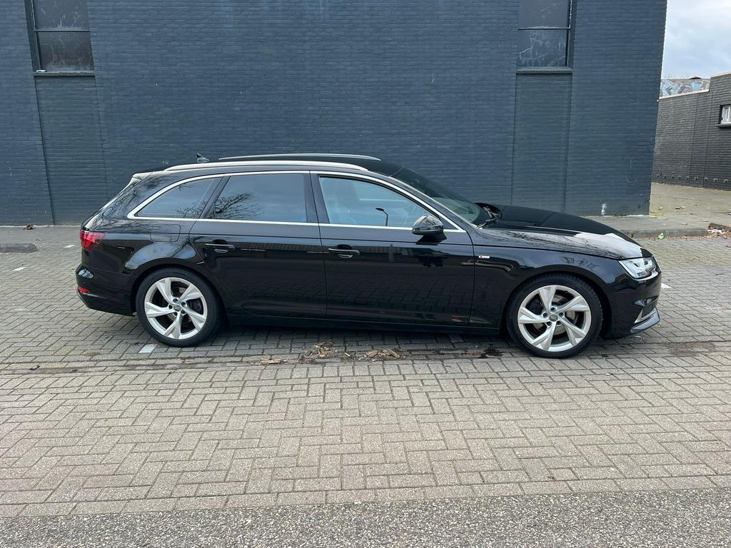 Audi A4 TFSI 40 190pk S-Line 2019 Zwart, Auto's, Audi, Particulier, A4, ABS, Adaptieve lichten, Airbags, Airconditioning, Alarm