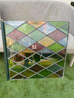 Glas in lood raam 64 x 66 cm, Doe-het-zelf en Verbouw, Glas en Ramen, Ophalen, Gevelraam of Ruit, Gebruikt, Minder dan 80 cm