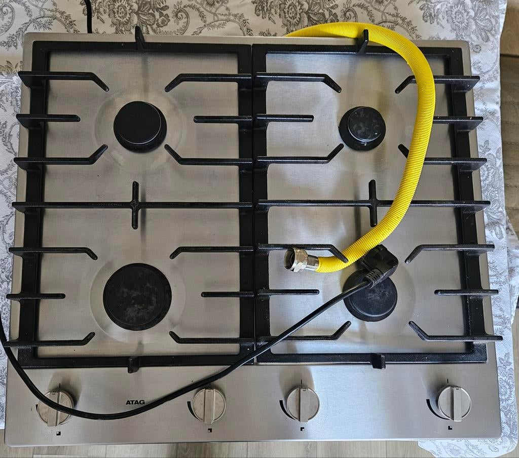 ATAG Gasfornuis (inbouw), Witgoed en Apparatuur, Fornuizen, Gebruikt, Vrijstaand, Gas, 4 kookzones, Minder dan 85 cm, Ophalen