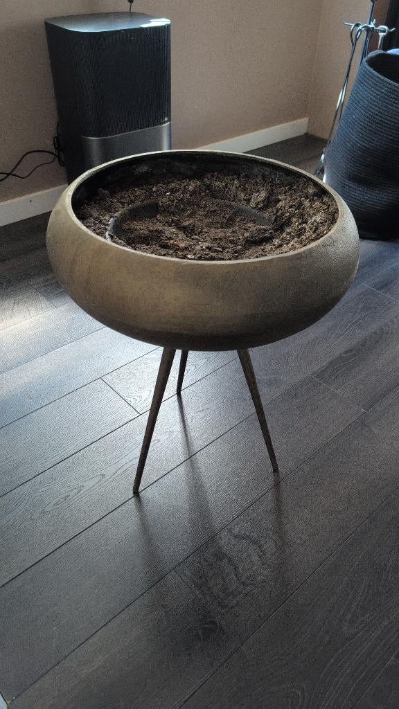 Plantenbak goud, Ophalen, Minder dan 60 cm, Rond, Zo goed als nieuw