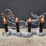 Kosta Boda Glazen Kerst Sculptuur - Kerstman en Rendier, Ophalen of Verzenden