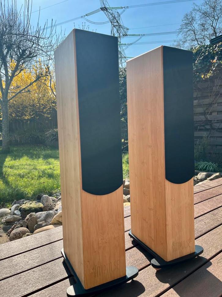 IMPLUSE ARIA SE Vloerstaande Luidsprekers - Bamboe, Audio, Tv en Foto, Luidsprekers, Gebruikt, Front, Rear of Stereo speakers
