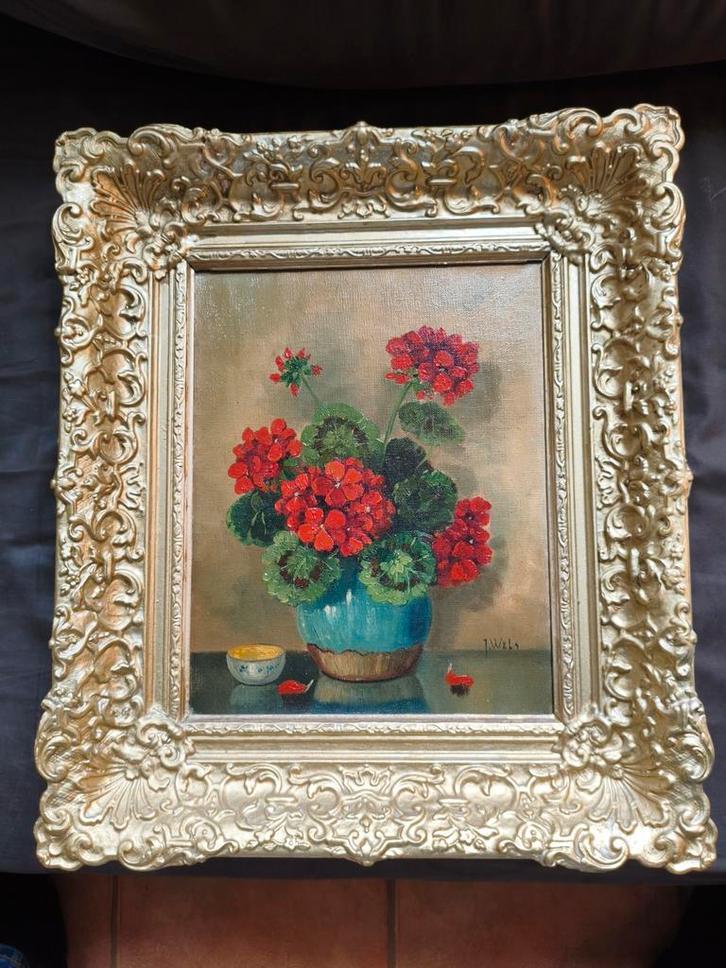 J. Wels duidelijk gesigneerd.Olieverf op doek., Antiek en Kunst, Kunst | Schilderijen | Klassiek, Ophalen of Verzenden