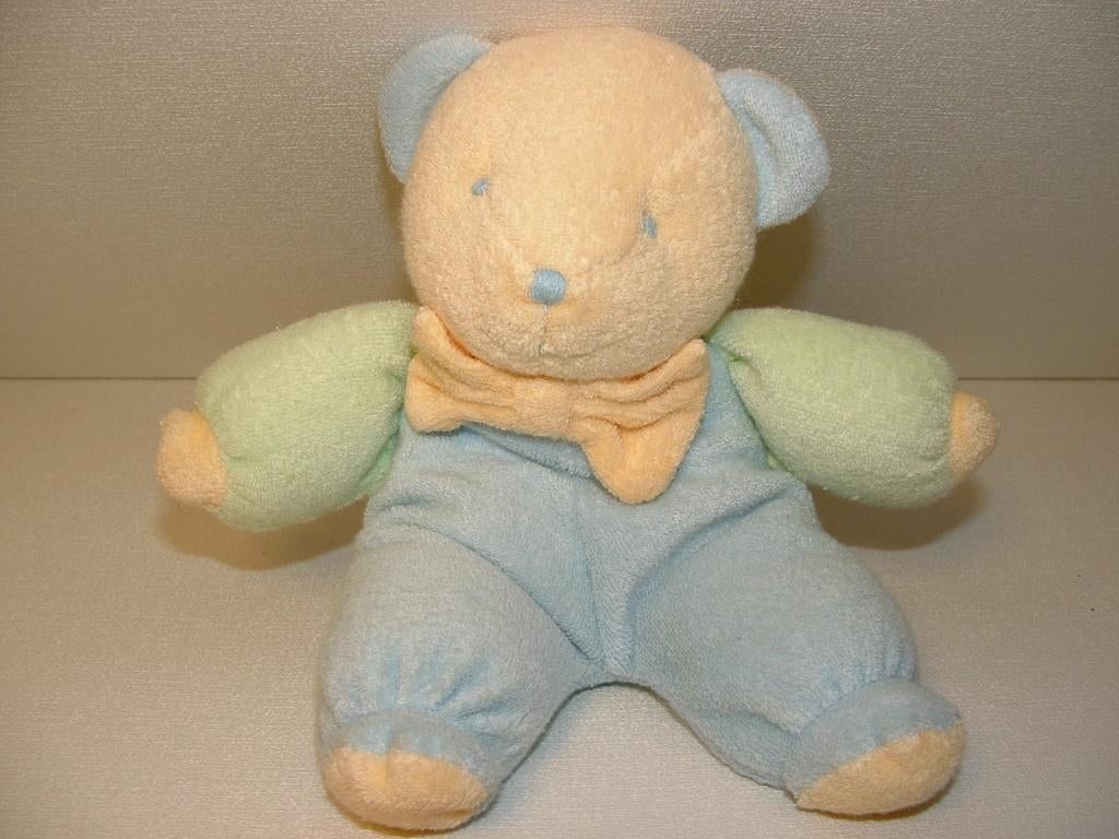 HAPPY HORSE BEER BILLY NR2 BADSTOF PASTEL BLAUW/GEEL, Kinderen en Baby's, Speelgoed | Knuffels en Pluche, Ophalen of Verzenden