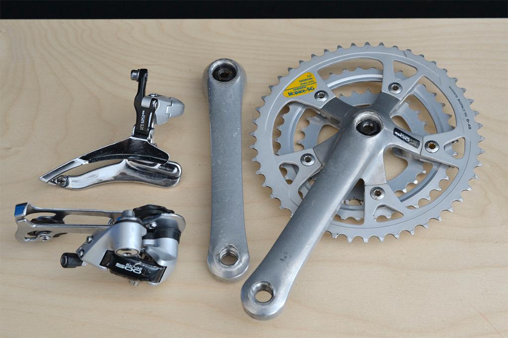 Shimano LX crankstel + voor- en achterderailleur, Fietsen en Brommers, Fietsonderdelen, Gebruikt, Algemeen, Ophalen of Verzenden