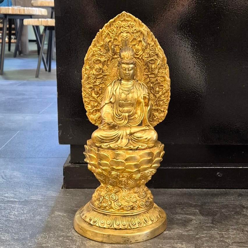 Guanyin bodhisattva brons beeld, Ophalen of Verzenden, Buddha bronze, Info@degaafstewinkel.nl, 2841bh