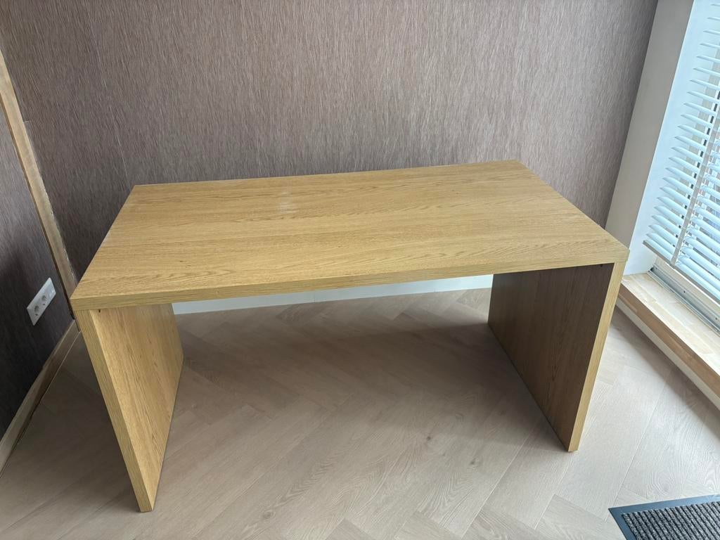 Ikea Malm bureau kleur eiken modern computerbureau, Ophalen, Demontabel, Gebruikt, Bruin