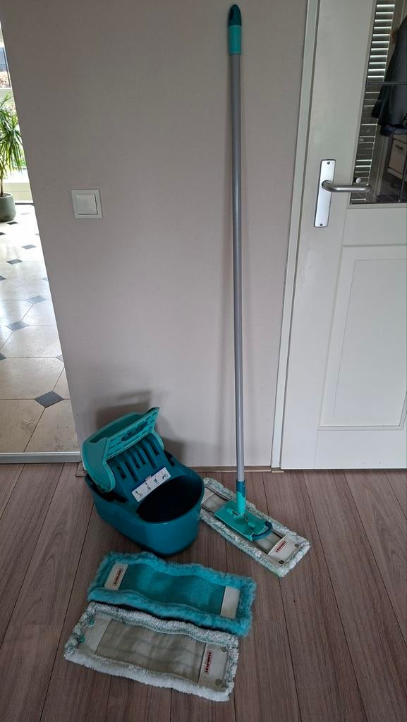 Leifheit dweilsysteem met emmer 2x dweil en 1x swiffer doek, Ophalen, Mop of Dweil