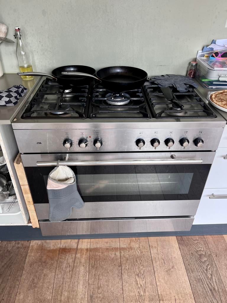 Los gasfornuis 5 pits + grote oven - Etna, Ophalen, 60 cm of meer, 4 kookzones, Zo goed als nieuw