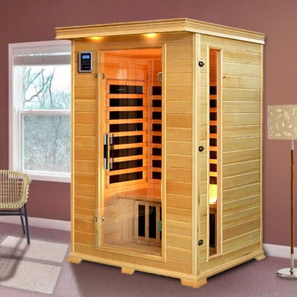 2 persoons sauna, Sport en Fitness, Sauna, Zo goed als nieuw, Complete sauna, Infrarood, Ophalen