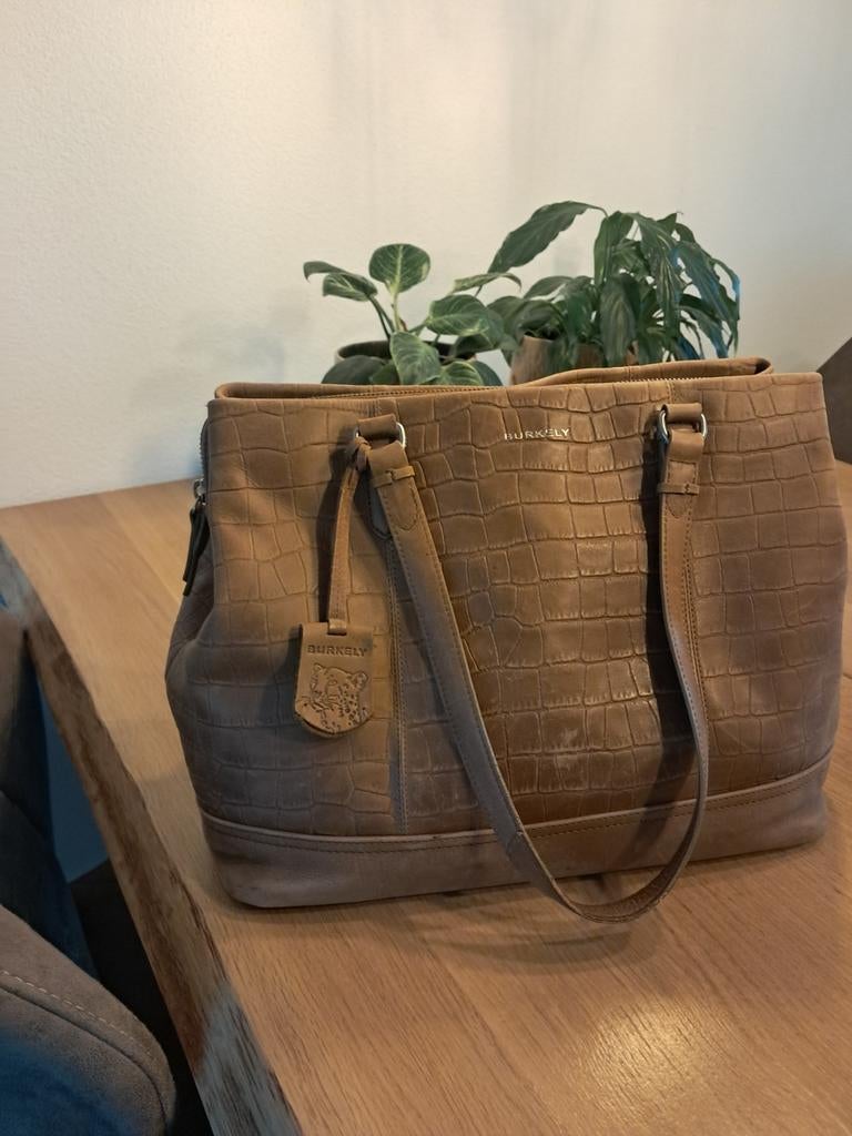 Burkely tas van leer met laptopvak, Ophalen of Verzenden