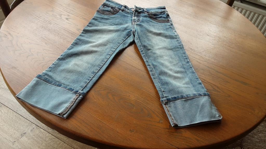 CoolCat 3/4 spijkerbroek maat 134/140, Broek, Gebruikt, Jongen of Meisje, Ophalen of Verzenden