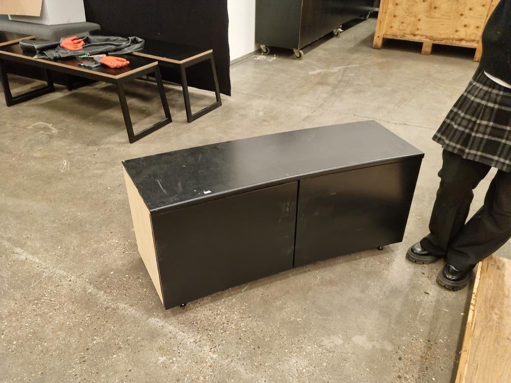 6x Zwarte Houten Opbergkastjes met Plankjes - Afgeronde Hoek, Huis en Inrichting, Kasten | Overige, Ophalen, Zo goed als nieuw