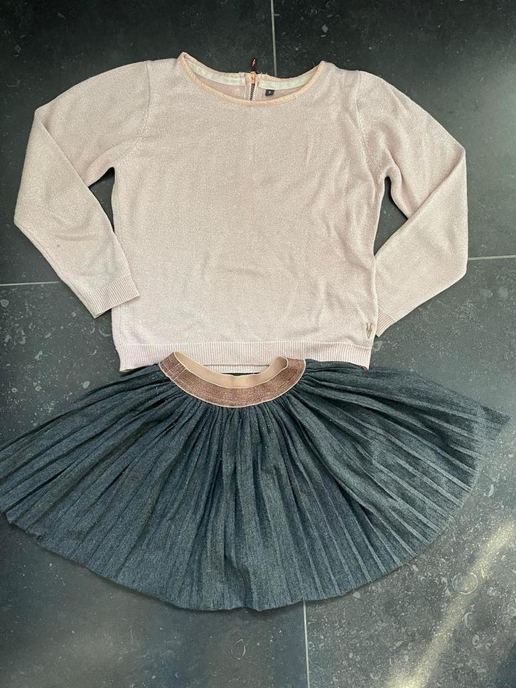 Looxs Roze trui met rokje maat 128, Kinderen en Baby's, Kinderkleding | Maat 128, Zo goed als nieuw, Meisje, Setje, Verzenden