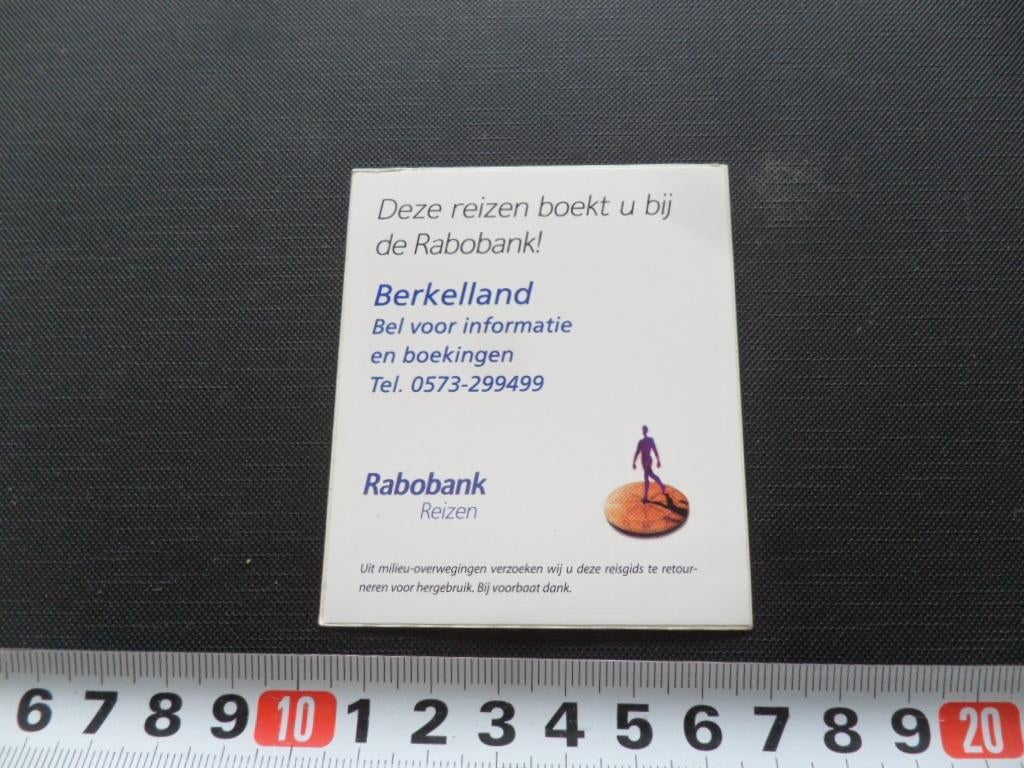 sticker RABOBANK Reizen Berkelland, Ophalen, Zo goed als nieuw