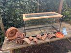 Hamster terrarium 80x35x40 cm mer toebehoren, Kooi, Zo goed als nieuw, Hamster, 75 tot 110 cm