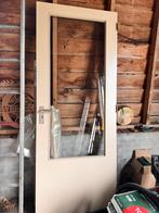 Hardhouten binnendeur met glas, Doe-het-zelf en Verbouw, Deuren en Horren, Gebruikt, 80 tot 100 cm, Binnendeur, Ophalen of Verzenden