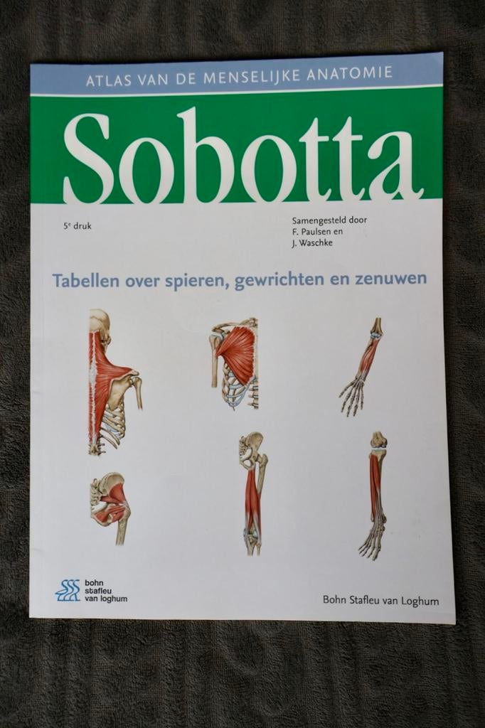 Sobotta Tabellenboek: Spieren, Gewrichten, Zenuwen (5e druk), Ophalen of Verzenden, Beta, Zo goed als nieuw, HBO
