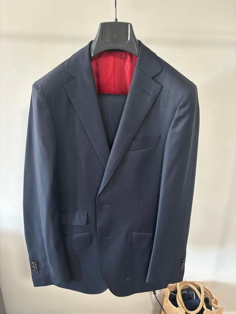 Suitsupply Pak - Donkerblauw, Wol, Sienna, maat 46 (S), Ophalen of Verzenden, Gedragen, Maat 46 (S) of kleiner, Blauw