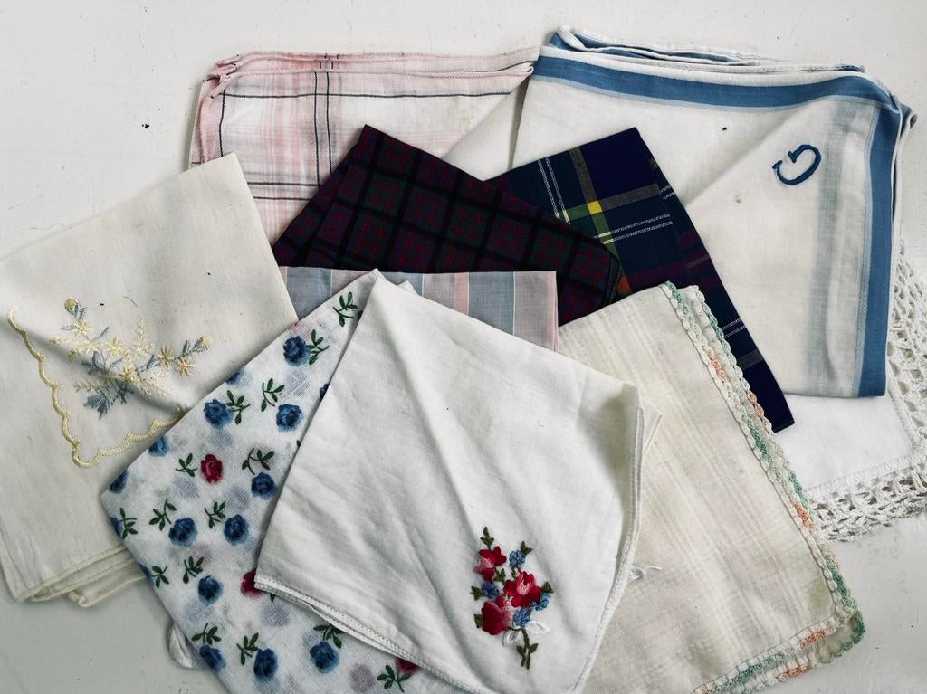 10 oude antieke dames zakdoeken, Ophalen of Verzenden