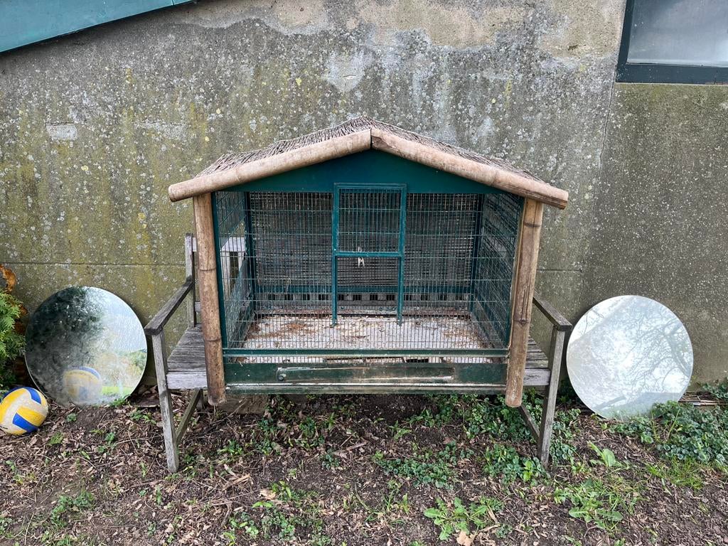 Groot vogelhok, Ophalen, Gebruikt, Hout, Vogelkooi