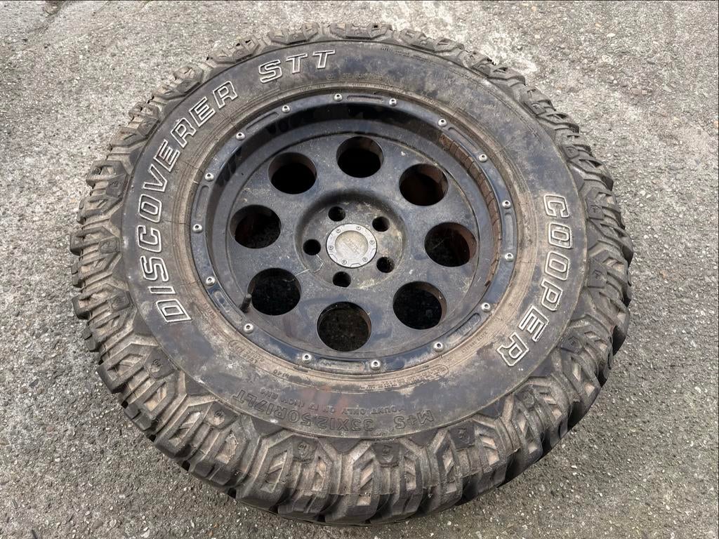 Jeep Wrangler velgen met Cooper Discoverer STT banden, Overige, Gebruikt, Banden en Velgen, 17 inch