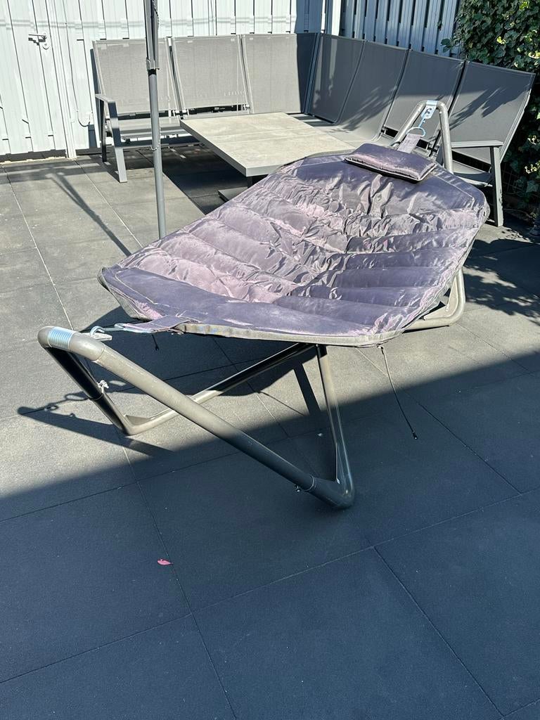 Stevige hangmat met standaard, Tuin en Terras, Hangmatten, Gebruikt, Eenpersoons, Met standaard, Binnen, Buiten, Ophalen of Verzenden