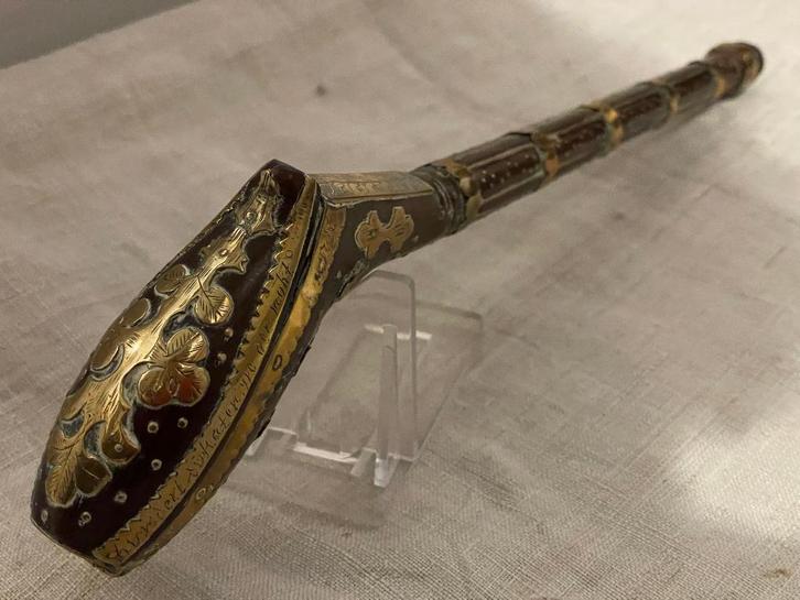 18de eeuw buxushouten pijpfoedraal pijphouder rookgerei, Antiek en Kunst, Antiek | Overige Antiek, Ophalen of Verzenden