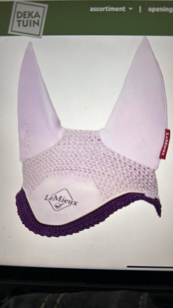 OPZOEK lemieux lila oornetje, Dieren en Toebehoren, Ophalen of Verzenden, Zo goed als nieuw, Dressuur