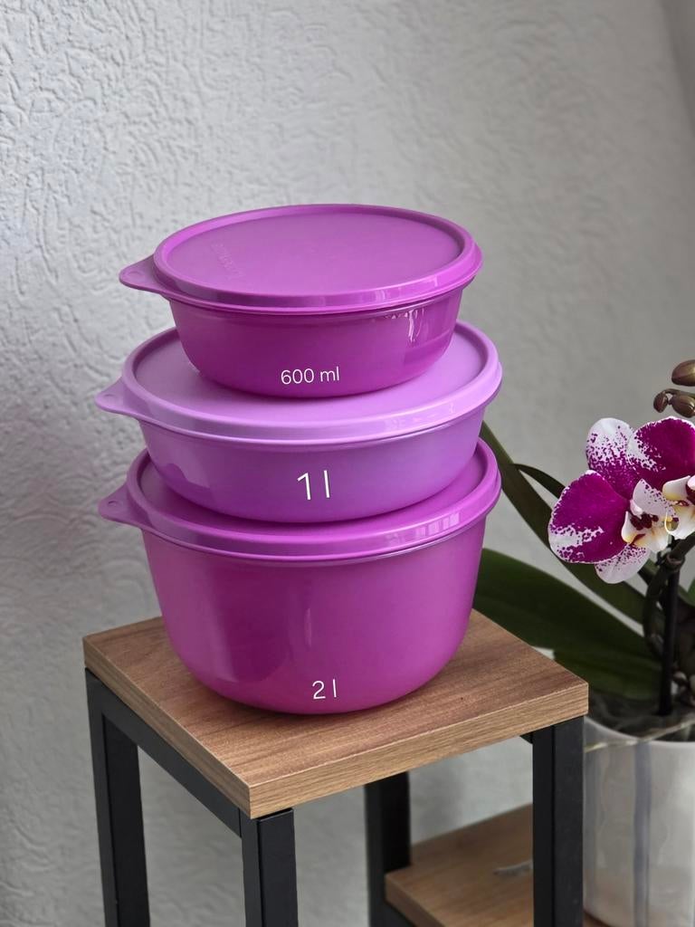 Tupperware Ruimte kommen set, Ophalen of Verzenden, Nieuw, Paars, Bak of Kom