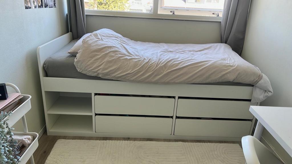 IKEA Släkt eenpersoonsbed met opbergruimte, Ophalen, Gebruikt, 90 cm, Eenpersoons