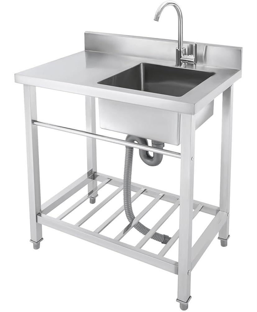 Nieuwe RVS (camping) - spoelblad - spoelbak - spoeltafel 6, Ophalen, Nieuw, Vrijstaand