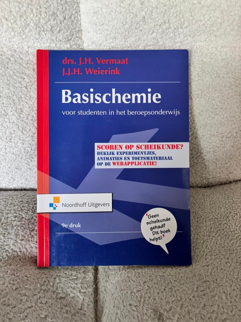 Basischemie voor studenten in het beroepsonderwijs, Boeken, Ophalen of Verzenden, Beta, Zo goed als nieuw, MBO