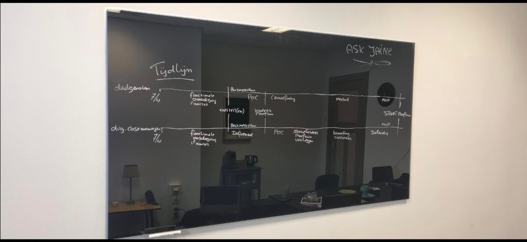 Premium glassboard met blinde bevestiging - 100x150 cm, Ophalen, Voor 1940, Zo goed als nieuw