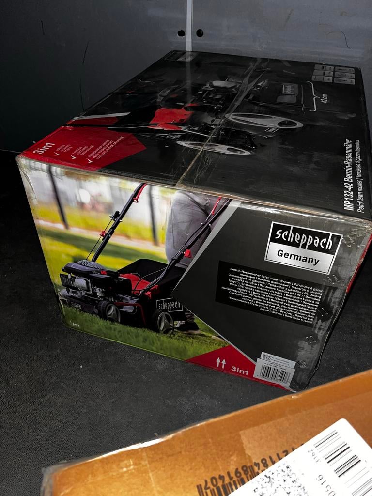 Scheppach MP132-42 benzine grasmaaier, Cirkelmaaier, Nieuw, Ophalen of Verzenden, Opvangbak